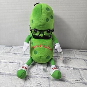 Fiesta Mr Pickle Plush 12 inch Green Mustache Eyeglasses